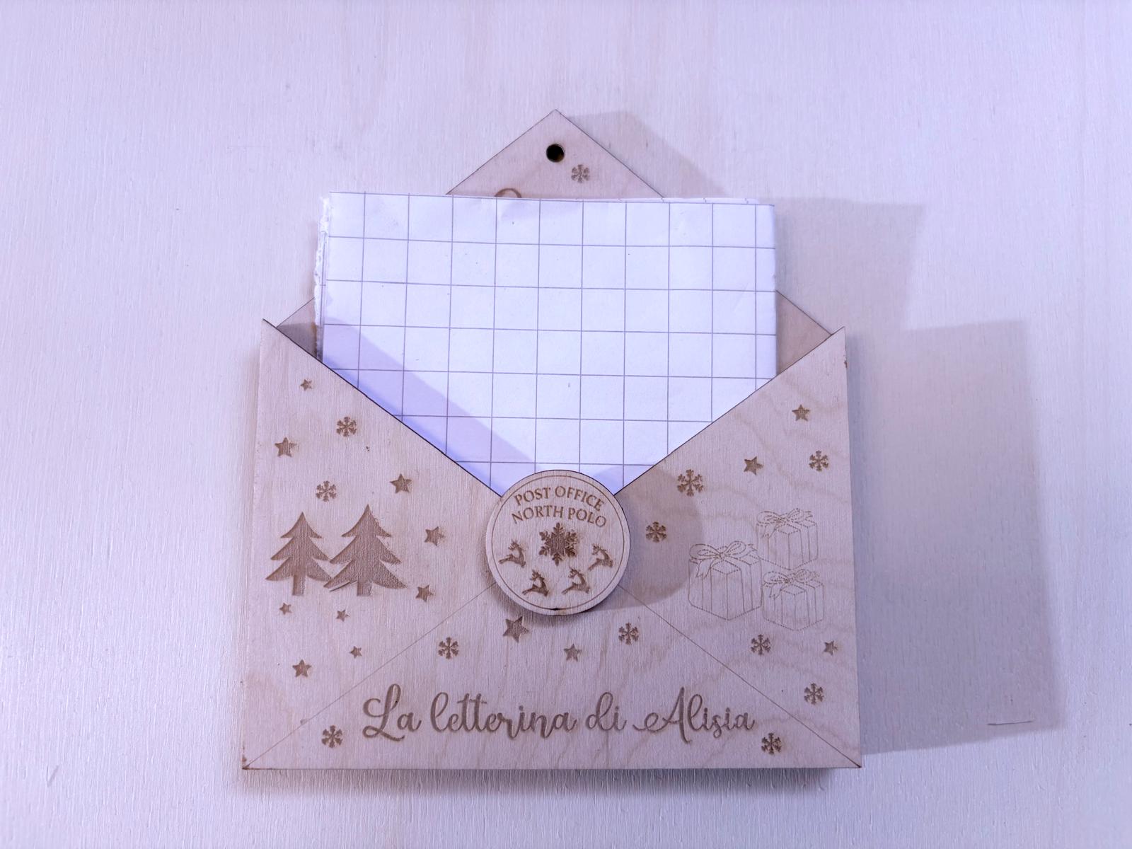 Busta in legno per letterina di Babbo Natale - immagine 2