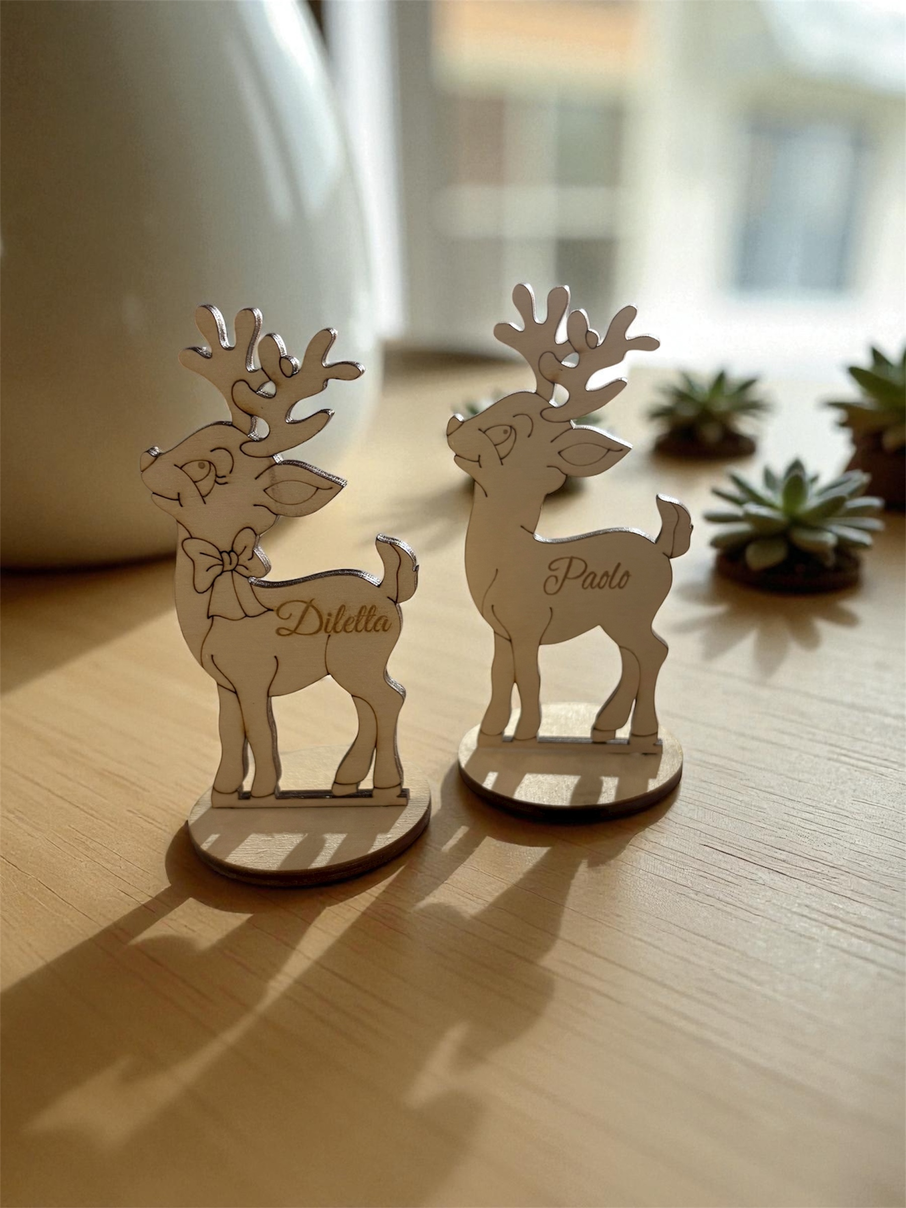 Renna Rudolf in Legno Personalizzata
