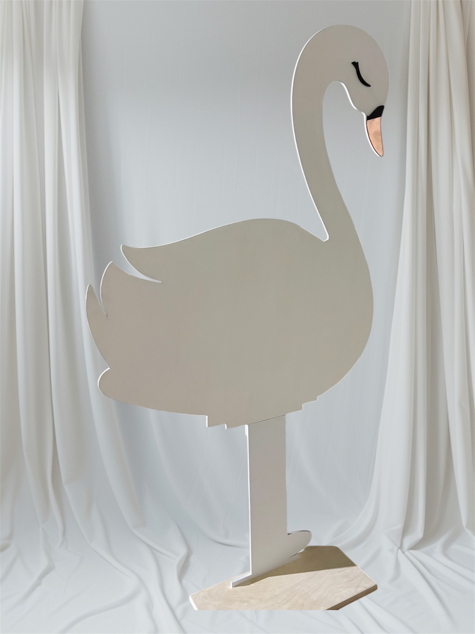 Cigno decorativo in legno - immagine 3