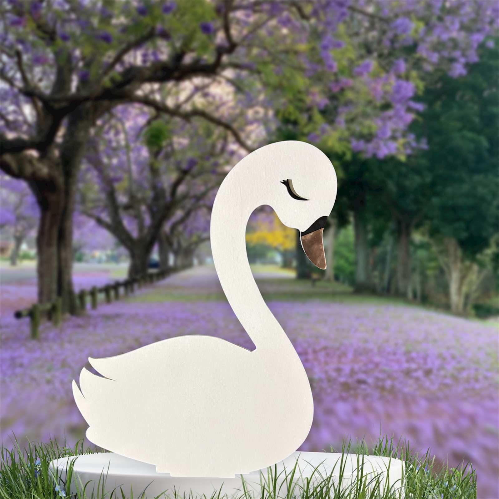Cigno decorativo in legno - immagine 2