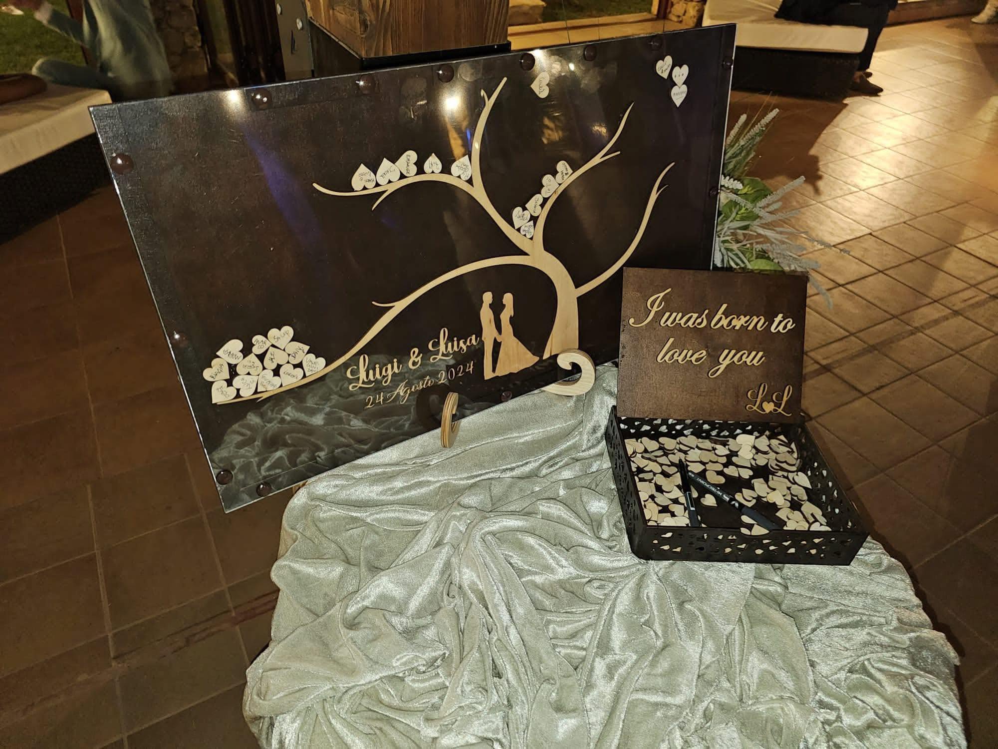 Quadro Guestbook Matrimonio 70x40 cm in Legno e Plexiglass